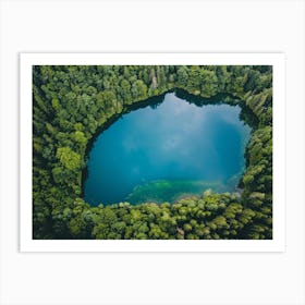 Blue Lake In The Forest 1 Art Print