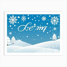 Calligraphic Text That Reads Greeting Decorated With Elements Of Celebration Such As Snowflakes An (4) Art Print