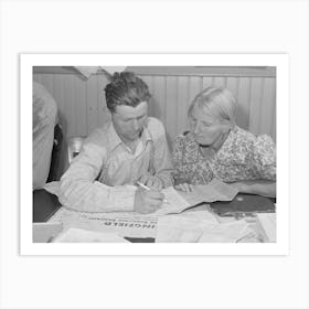 Fsa (Farm Security Administration) Clients Preparing Farm Plan In County Supervisor S Office, Grangeville, Idaho Art Print