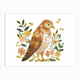 Little Floral Hawk 1 Art Print