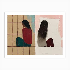 Two Women Sitting 2 Art Print