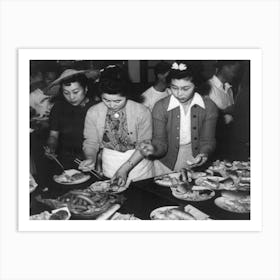 San Juan Bautista, California, Japanese American Girls Preparing Picnic Lunch By Russell Lee Art Print