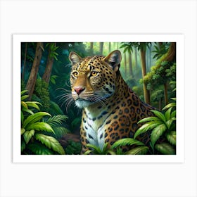 Leopard In Jungle Setting Art Print