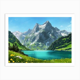 Lake In The Mountains 7 Art Print