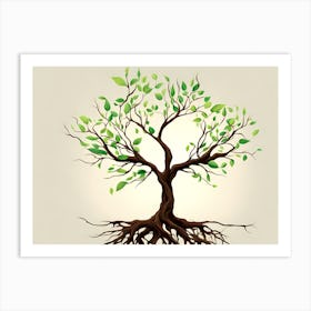 TREE minimalistic VECTOR ART Art Print