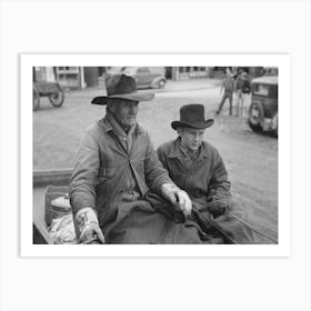 Farmer And Son Arriving In Town In Wagon, Eufaula, Oklahoma By Russell Lee Art Print