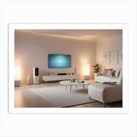 Modern Living Room Interior With A White Color Scheme Art Print