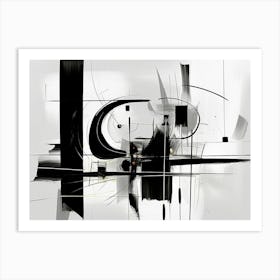 Elegance Abstract Black And White 6 Art Print