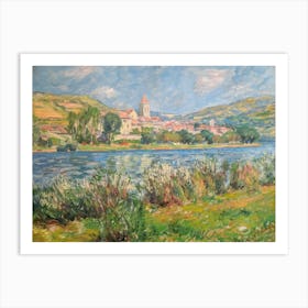 Shimmering Shore View Painting Inspired By Paul Cezanne Art Print