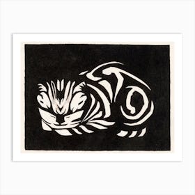 Woodcut Cat, Julie De Graag Art Print