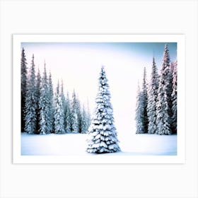 christmas tree on ice Art Print