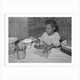 Daughter Of Tenant Farmer Eating Bread And Flour Gravy For Dinner, Wagoner County, Oklahoma By Russell Lee Art Print