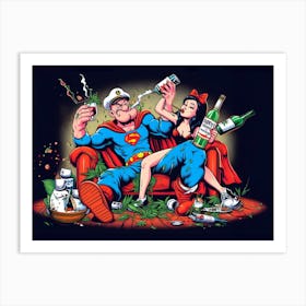 Popeye And A Girl Art Print