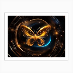 Golden Butterfly 23 Art Print