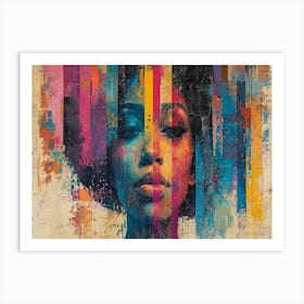 Colorful Chronicles: Abstract Narratives of History and Resilience. African Woman Art Print