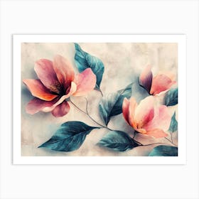 Flowers In A Watercolor Style 3 Art Print