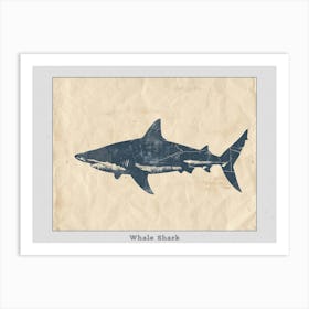 Whale Shark Grey Silhouette 7 Poster Art Print