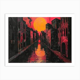 Sunset In Venice Art Print