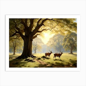 Deer In The Woods 2 Art Print