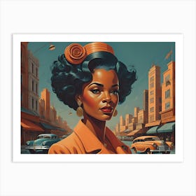 Black Woman In The City Art Print