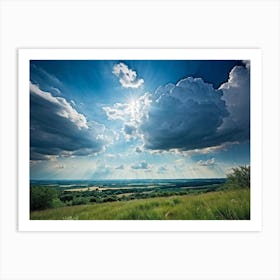 A Landscape Composition During Spring Transformation Into Summer Cumulus Clouds Dominating The High (4) Art Print