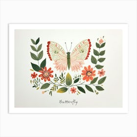 Little Floral Butterfly 1 Poster Art Print