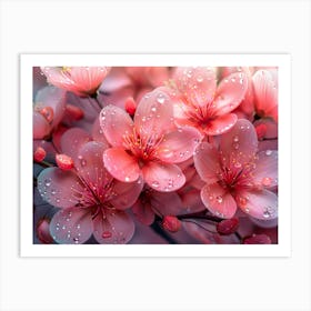 Cherry Blossoms In The Rain Art Print