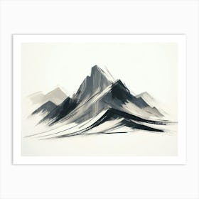 Mountains In Black And White 1 Art Print