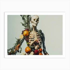 Skeleton With Vegetables Art Print