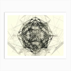 Sacred geometry series, Abstract Nexus: Ethereal Geometry in Harmonic Chaos Art Print