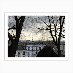 Eiffel Tower From A Tree View (Paris Series) Art Print