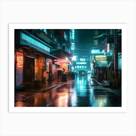 Rainy Night In Hong Kong 1 Art Print