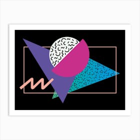 Memphis Pattern Retro Synthwave 80s Nostalgia 90s Outrun Artwork Art Print