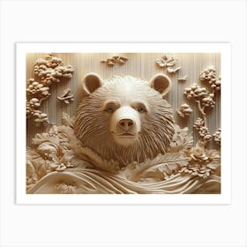 3d Relief Bear Stunning Art Print