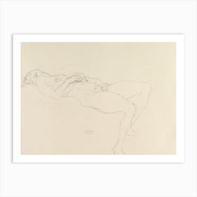 Reclining Nude, Gustav Klimt Art Print