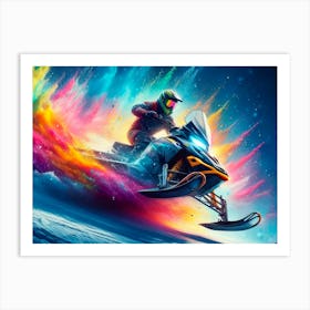 Snowmobile Rider 2 Art Print