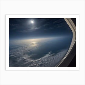 Moon From An Airplane Window Art Print