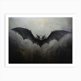 Gothic Bat Halloween Painting Art Print