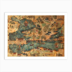 The Village Map 2 Art Print