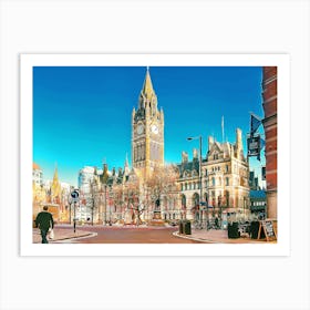 Manchester, Town Hall, Albert Sq Art Print