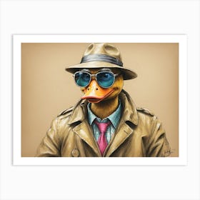 Duck In A Suit 2 Art Print