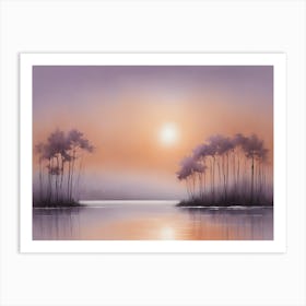 Sunrise Over The Lake Art Print