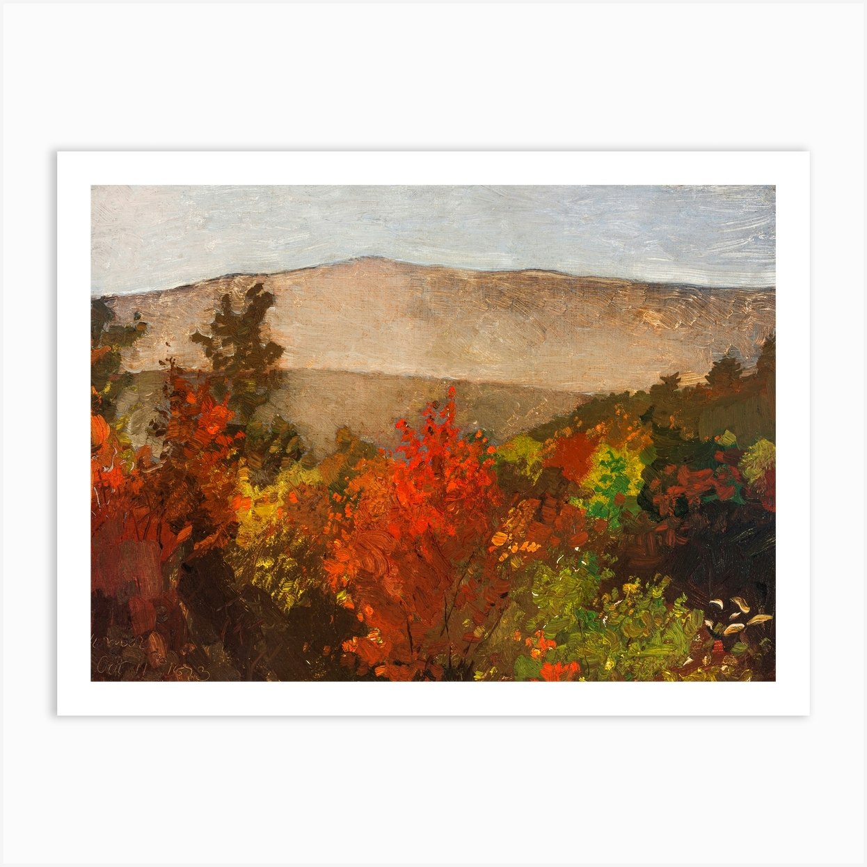 Autumn Treetops (1873), Winslow Homer Póster