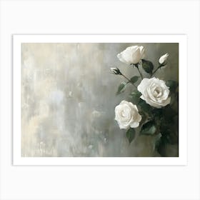 Minimalist White Roses 4 Art Print