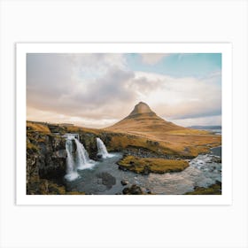 Icelandic Waterfall Landscape Art Print