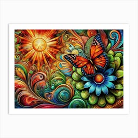 Butterfly's Embrace Art Print