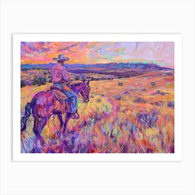 Cowboy Painting Black Hills South Dakota Art Print