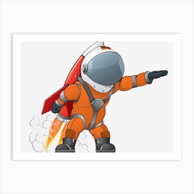Astronaut Outer Space Spacecraft Rocket Art Print