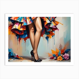 Woman In A Colorful Dress Art Print