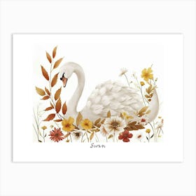 Little Floral Swan 4 Poster Art Print